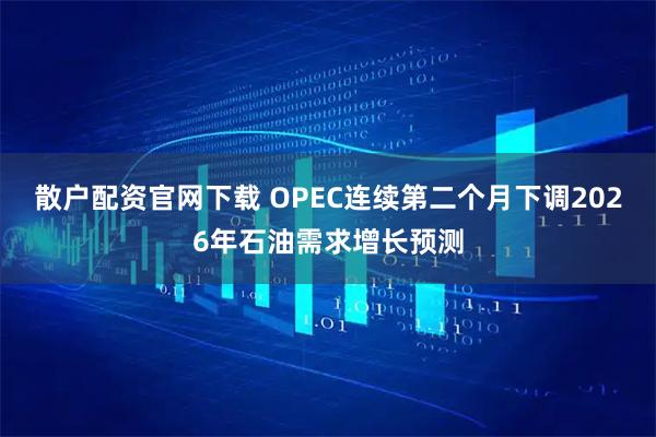 散户配资官网下载 OPEC连续第二个月下调2026年石油需求增长预测
